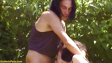 A Hungarian MILF wife with a hairy pussy gets drilled in both holes