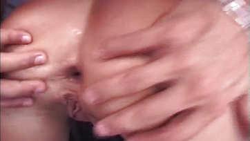 Widened the naughty Hungarian slut's anus with his big cock