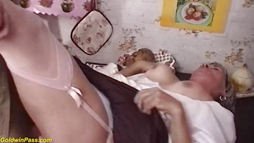 83-Year-Old Granny Sucks Young Boy's Cock on the Farm - Hungarian Porn
