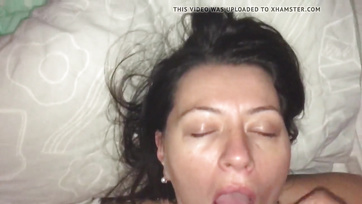 After playing the flute, Hungarian granny gets a huge cumshot on her face