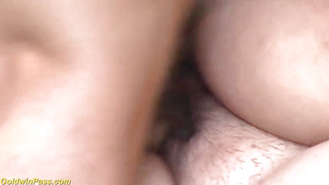 Naughty Hungarian chick fucked in public and cummed on her tits