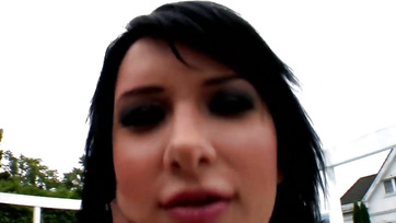 Revealing her perfect curves, he slid his fingers into the Hungarian beauty