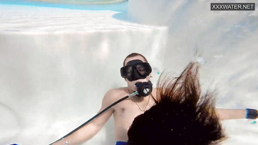 Beneath the Water, the Bold Hungarian Girl Teased the Guy's Tiny Cock