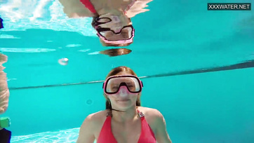 Beneath the Water, the Bold Hungarian Girl Teased the Guy's Tiny Cock