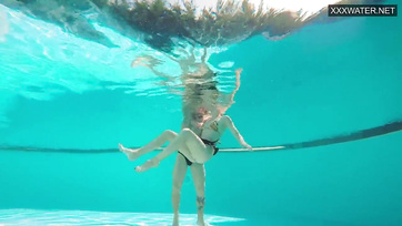 Beneath the Water, the Bold Hungarian Girl Teased the Guy's Tiny Cock
