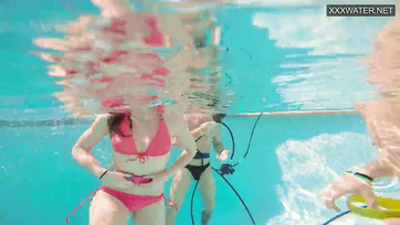 Beneath the Water, the Bold Hungarian Girl Teased the Guy's Tiny Cock