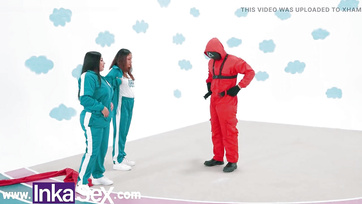 Busty Brazilian Babe Hard Fucked by Horny Dwarfs in Squid Game