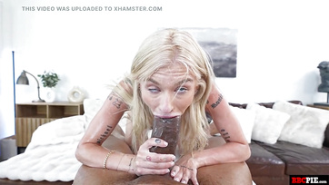 Tiny Teen Slut Sucks Huge Black Cock Upside Down While Getting Her Pussy Licked