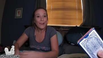 Stepmom Sucks Stepbro's Big Cock During Strip Poker