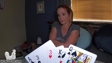 Stepmom Sucks Stepbro's Big Cock During Strip Poker