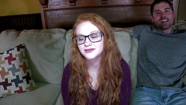 Redhead Teen Deepthroats Huge Cock Before Getting Fucked Hard