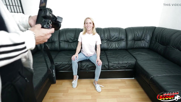 Blonde German Babe Happily Went to Casting with Agent for Some Cash