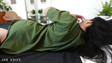 My step-sister accidentally slipped my cock into her pussy while wriggling around next to me without her underwear on.