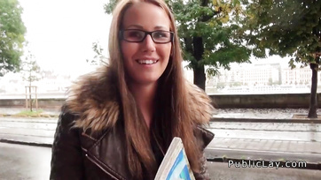 Budapest Babe Spreads Legs for Agent on the Street