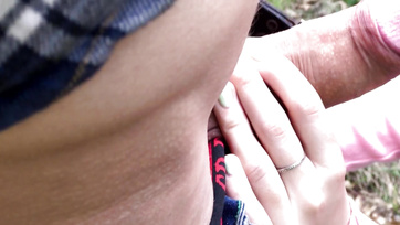 Big-titted milf banged for cash in the woods
