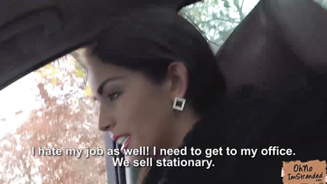 Stranger Fucks Budapest Girl's Bare Pussy in the Back Seat
