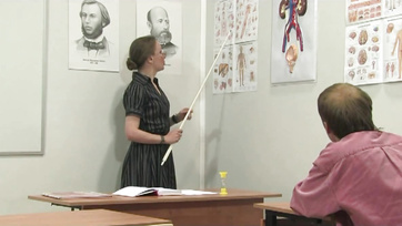 Sexy Teacher in Fishnet Stockings Nailed in Hot Pussy