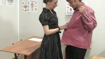 Sexy Teacher in Fishnet Stockings Nailed in Hot Pussy