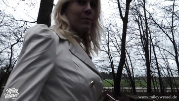Beautiful German Babe Rides Big Cock in the Car