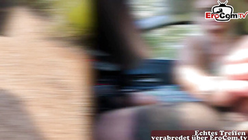 Blonde German MILF Gets Horny in the Car for Her Date's Big Cock