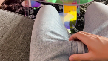 Caught with my hard cock out after seeing my girlfriend's little sister isn't wearing panties