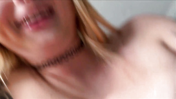 Busty Girl Takes Off Shorts When Stepbrother Shows Hard Cock