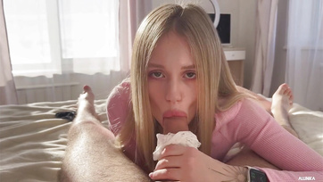 My Step-Sister Wrapped Her Lace Panties Around My Cock and I Came on Her Face