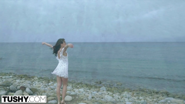 Skinny Teen Gets Turned On by Her Girlfriend and Handsome Husband, Takes Cock in Her Ass Like a Pro