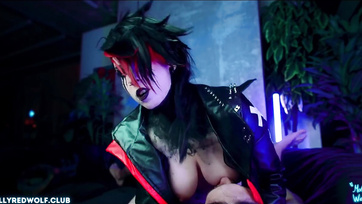 Perverted Babe Takes His Load on Her Lap and Strokes His Cock in a Naughty Way