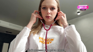 Sexy Nurse Checks Out Stepbrother's Big Cock Before Heading to Work