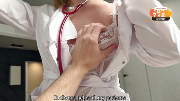 Sexy Nurse Checks Out Stepbrother's Big Cock Before Heading to Work