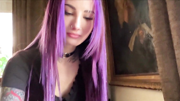 Goth Teen Squirts Big on Stepbro's Huge Cock