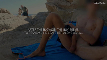 Beach Babe Blows Stranger After Sucking Boyfriend
