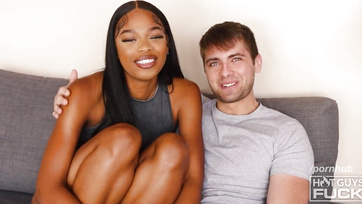 Beautiful Ebony Babe Seduces Shy Guy with Blowjob for Public Fuck