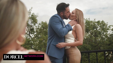 Blonde Busty Neighbor Joins French Couple for a Wild Ride