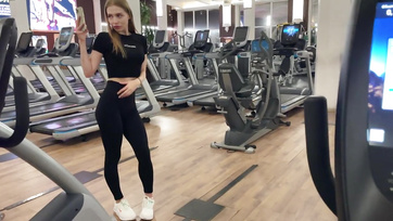 Gym Bathroom Quickie with Blonde Russian Girl - Risky Business!