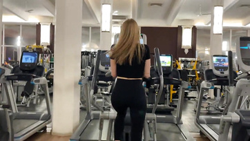 Gym Bathroom Quickie with Blonde Russian Girl - Risky Business!