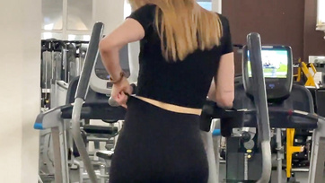 Gym Bathroom Quickie with Blonde Russian Girl - Risky Business!