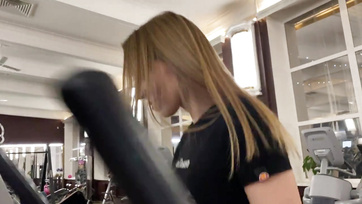 Gym Bathroom Quickie with Blonde Russian Girl - Risky Business!
