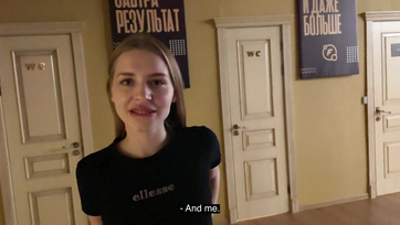 Gym Bathroom Quickie with Blonde Russian Girl - Risky Business!