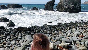 Blonde Russian Babe Gives Public Beach Blowjob and Swallows Cum
