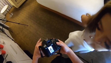 Craving Cock During Photoshoot: Mongoloid Babe in Thigh Highs