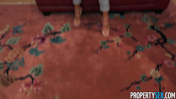 Real Estate Agent Takes Landlord's Hard Shaft in Her Tight Muff