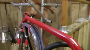 Tied-up Blonde Slut Gets Dominated in the Barn