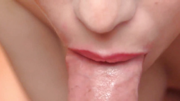 Cute Girlfriend's Sensual Flute Play with Close-Up Facial Cumshot at the End