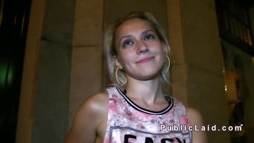 Publicly Hung Budapest Girl Gets Hungry for Cock