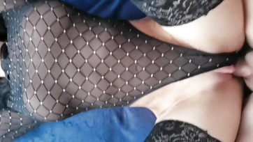 My Naughty Wife Masturbating in High Heels and Stockings on the Couch
