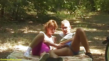 Young Guy Fucks 71-Year-Old Granny in Her Hairy Pussy