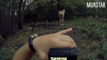 Sexy Schoolgirl Posing Turns into Outdoor Fuck