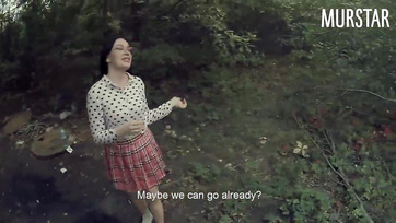 Sexy Schoolgirl Posing Turns into Outdoor Fuck